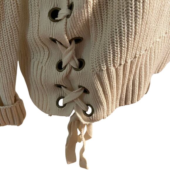 H&M LOGG Side Lacing Cable Knit Sweater, Womens, Excellent Condition, Cream - Picture 2 of 3